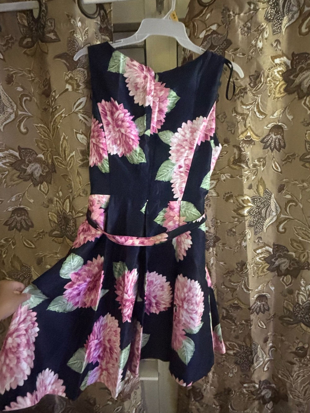 Stunning Black Floral Fit & Flare Dress with Pink Blooms | Jessica Howard Formal